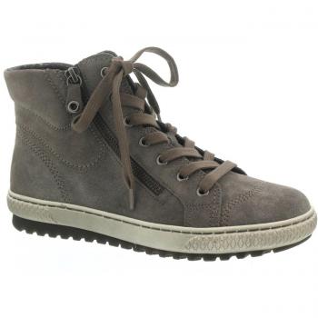 Gabor Damen Bootie, Kalbvelour, grau, Warmfutter, Wechselfußbett, Größe 37.5