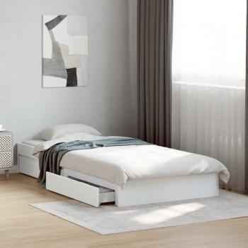 Engineered Wood Bed Frame with Drawers 90x200 cm