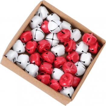 36-Piece 15mm Mini Christmas Jingle Bell Set (Red and White)