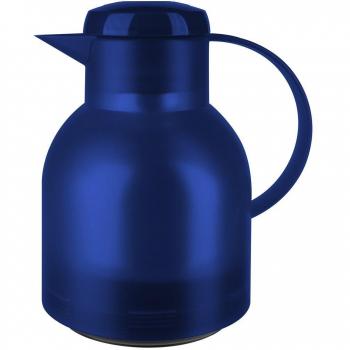 Emsa Samba 1L Isolierkanne 504231 – Schnellverschluss, 100 % dicht, 12 h warm, 24 h kalt – Blau