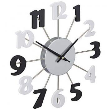 Orologio da Parete Moderno Relaxdays, Analogico con Lancetta dei Secondi, 35 cm, Nero-Bianco