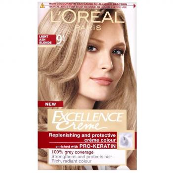 L'Oreal Excellence 9.1 Light Ash Blonde Permanent Hair Dye