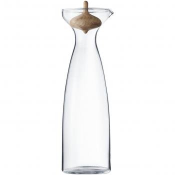 Georg Jensen Crystal Glass with Oak Base Carafe