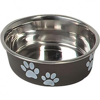 Bowl Karlie 12cm Ø, 300ml, Acciaio Inox, Zampine Nere