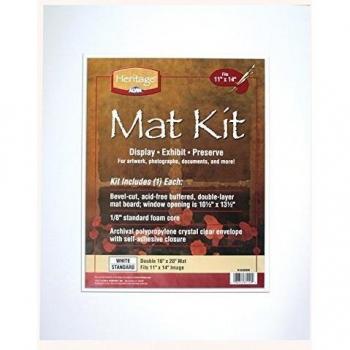 Heritage White Double-Layer Mat Kit, 16x20, Pre-Cut