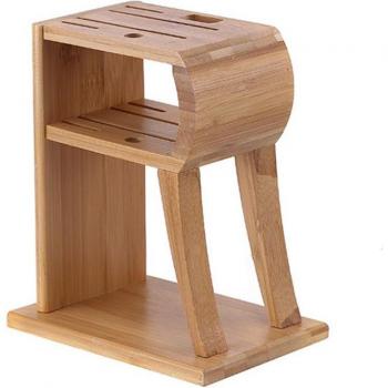 Organisateur de couteaux bambou avec support solide