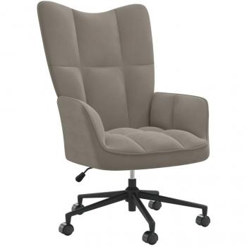 Vida XL Relaxing Chair – Light Grey Plush