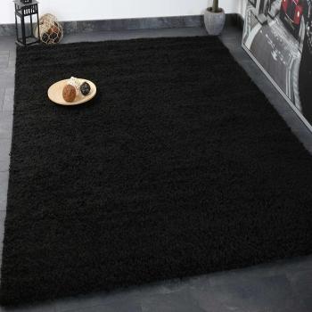VIMODA Prime Hochflor‑Schwarz Teppich – 80 cm Rund