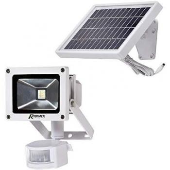 Ribimex: Proiettore LED 9W ad Energia Solare, Pannello Solare e Sensore inclusi, Grigio Chiaro