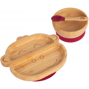 Max's Red Monkey Bamboo Dinnerware Set