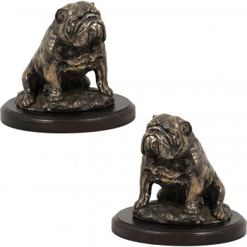 Trophée Bulldog II – Statue d’Officier Art‑Dog Marrone