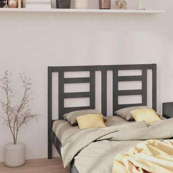 Pine Wood Bed Headboard Grey 141x4x100 cm