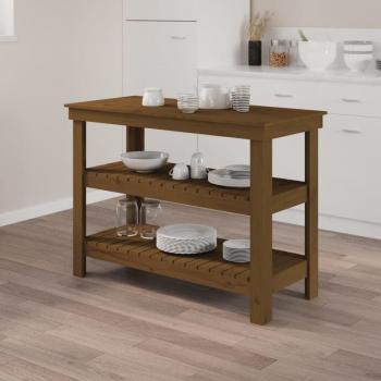 VidaXL Pine Work Bench Honey Brown 110.5x50x80 cm