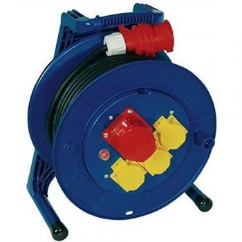 Jaeger Drehstromkabeltrommel 25m H07RN-F 5x2,5mm² 3 Steckdosen mit Thermoschutz