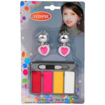 Schminkset Prinzessin + Ohrringe (Goodmark 02005511) – 4‑Farben‑Edition