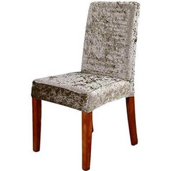 Velvet Stretch Dining Chair Covers, Soft Removable Protector for Modern Chairs