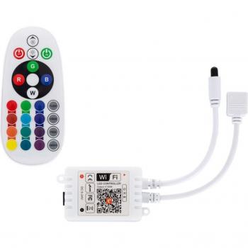 Driver LED RGB Wi-Fi, Tensione 12/24V DC con Controllo Remoto IR