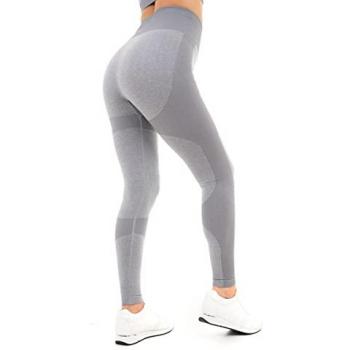 Flexible Ribbed Marl Leggings – Seamless, Grey, Women’s Activewear