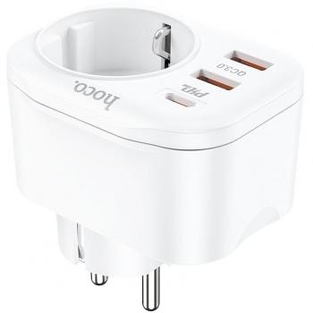 Cargador HOCO NS3 Blanco Tipo C PD 20W + 2 USB
