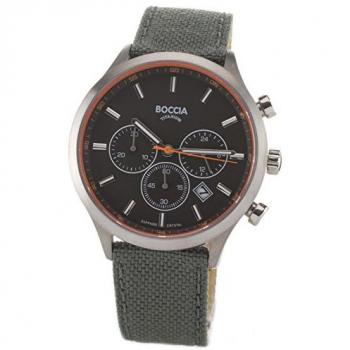 Boccia Herren Quarzchronograph 3750‑01 – Zeitloses Design mit Leder