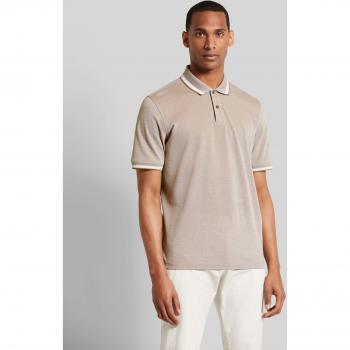 BUGATTI Poloshirt Herren Gr. L, cognac mit Kontraststreifen