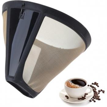 Gold Mesh Reusable Filter for 10-12 Cup Coffee Makers