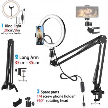 Éclat Ring – Lampe LED d’anneau dimmable pour maquillage