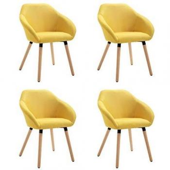 Set de 4 Sillas de Comedor Estilo Nórdico Amarillo