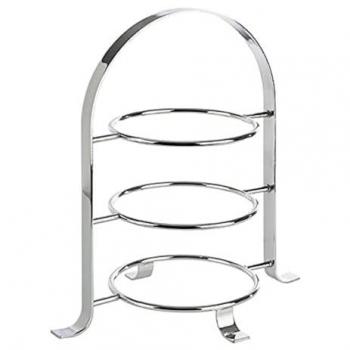 Etagere APS Serviergestell, silber (silberfarben), B:16,5cm H:25,5cm L:22,5cm Ø:10,5cm, Metall, Servierplatten, unkomplizierter Transport zum Tisch, 3-stöckig