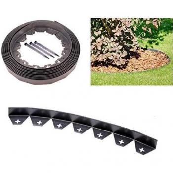 0m Flexible Black Garden Edging with 50 Strong Pegs