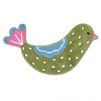 Homescapes Cotton Tufted Washable Green Bird Kids Rug