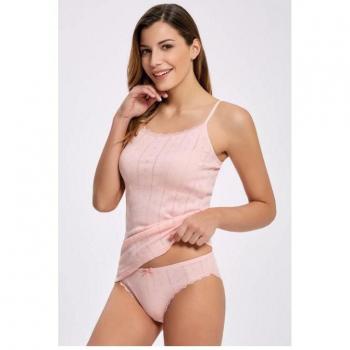 Principiul 2294 Jacquard – set intimo femminile con cordoncino trasparente, 5 pezzi, M, colore ecru