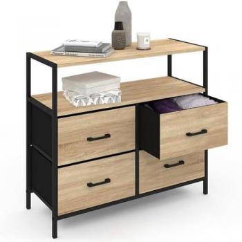Utah 80 cm Cassettiera Tessuto – 4 Cassetti – Design Industriale