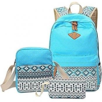 Mini Tom Lona Mochila Mujer: Estilo Casual, 3 Compartimentos, Azul Claro