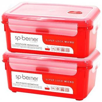 Set 2x Super Lock Micro 1.9 L – Berner: Cocina al Vapor y Transporte Seguro
