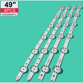Tira de luz LED 49 para TV LG, set de 4 unidades, 1020 mm, modelos 49UJ670V, 49UJ6565