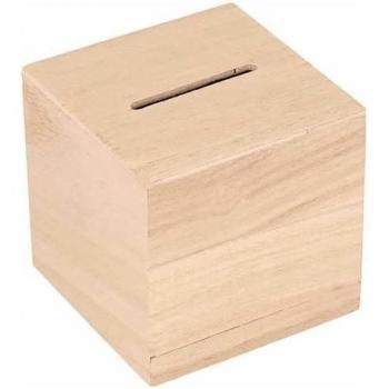 Salvadanaio Quadrato in Legno