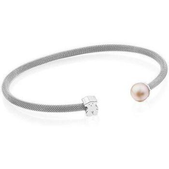 Pulsera Mesh TOUS de plata con perla