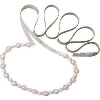 Pearl-Embellished Bridal Sash