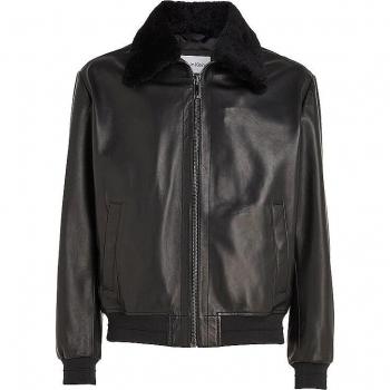 Calvin Klein Herren Lederjacke Hero K10K111937 Schwarz Regular Fit M
