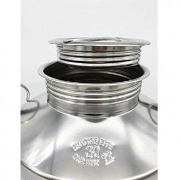Contenitore per Olio o Vino in acciaio INOX con capacità di 30 litri e tappo a vite