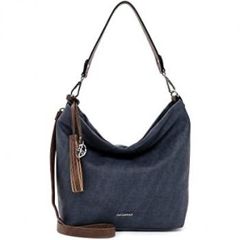 Borsa a Spalla Elke Classic Blu e Marrone