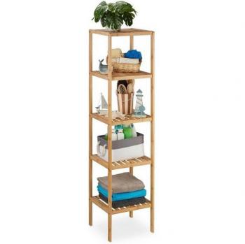 Bambus Badregal von Relaxdays, natur, 140 cm hoch