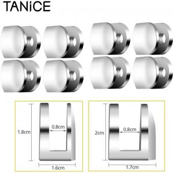 TANiCE 8Pcs Adjustable Wall Brackets for Glass Shelves