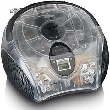Lenco SCD-24TR radio CD FM estéreo portátil transparente