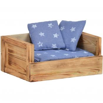SILVIO SKYLER Hundesofa – Jeansblau, 45 cm (B/L/H: 45/34/42 cm)