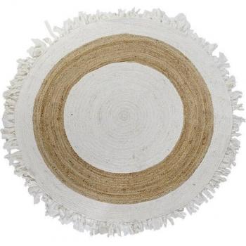 Baumwoll-Jute Teppich in Beige und Braun (200 x 200 cm)