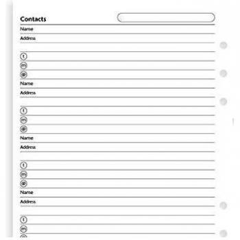 Filofax A5 Contacts Value Pack Refill