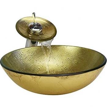 Homelava Designer-Wasserfall Waschbecken aus Hartglas