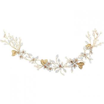 Vintage Crystal Flower Crown Headband for Weddings